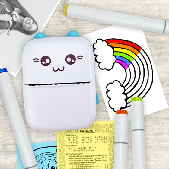 Дитячий портативний термопринтер Mini Printer (Блакитний) Вінниця