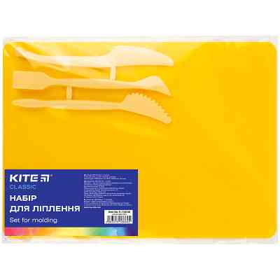 Доска для пластилина Kite набор Classic доска + 3 стека, желтый (K-1140-08) Винница