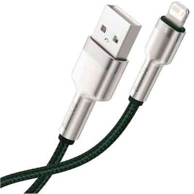 Дата кабель USB 2.0 AM to Lightning 2.0m 2.4A metal green Baseus (CALJK-B06) Вінниця