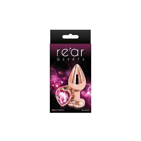 Анальная пробка NS Novelties Rear Assets - Rose Gold Heart - Medium - Pink Sex Aura Киев