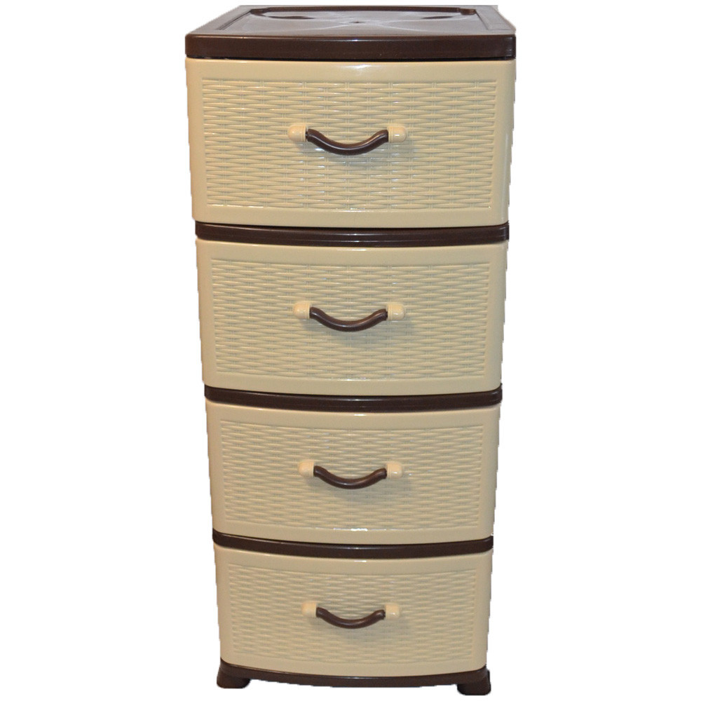 Комод пластиковый Efe Plastics 4 ящика 90х46х38 ротанг бежевый Эфе пластик Одесса - изображение 2