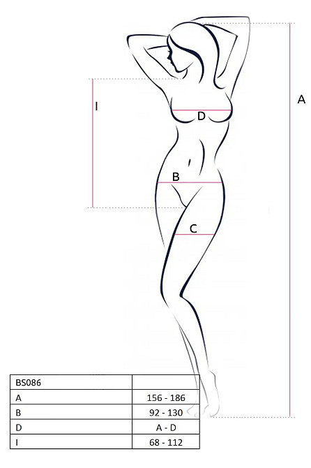 Боди Passion BS086 с вертикальной сеткой и открытым доступом, черный, One Size Sex Aura Киев - изображение 6