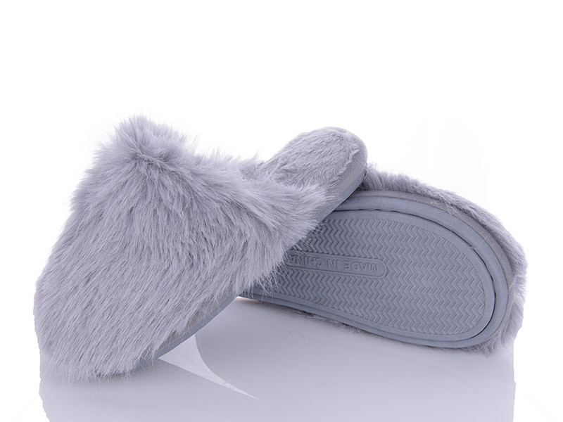 Тапочки жіночі домашні теплі закриті хутряні сірі Одеса - фото 2