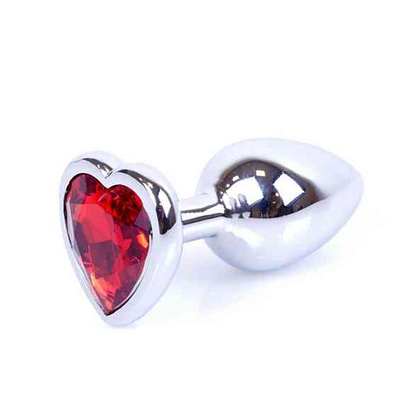 Анальна пробка - Jewellery Silver Heart Plug - Red Sex Aura Київ