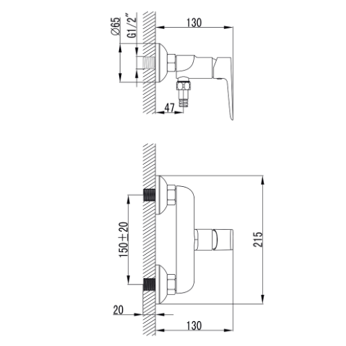 Змішувач Lugano d25мм для душу Corso Житомир - изображение 4
