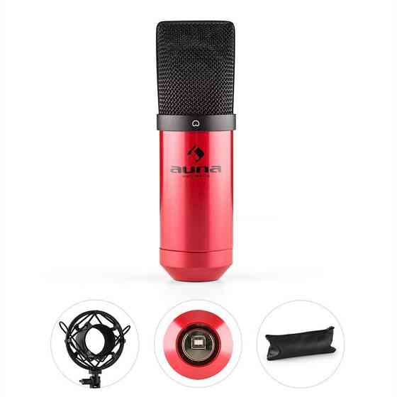 MIC-900RD Комплект USB-мікрофонів Конденсаторний мікрофон V3 + мікрофонна стійка кардіоїдна червона Рівне