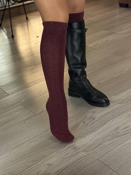 Женские стильные гетры из хлопка Бордо, 38-40 Одесса - изображение 1