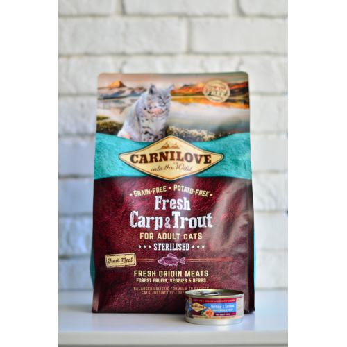 Корм сухой Carnilove Fresh Carp and Trout Sterilised for Adult Cats для взрослых стерилизованных и кастрированных кошек из карп Киев - изображение 7