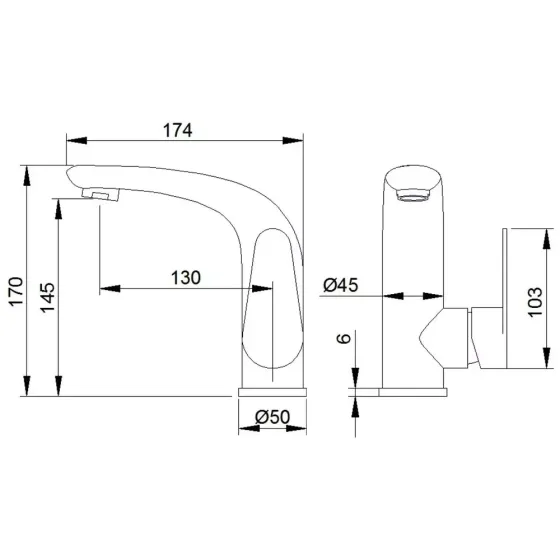 Смеситель для умывальника WEZER INX1A-04 сатин Киев
