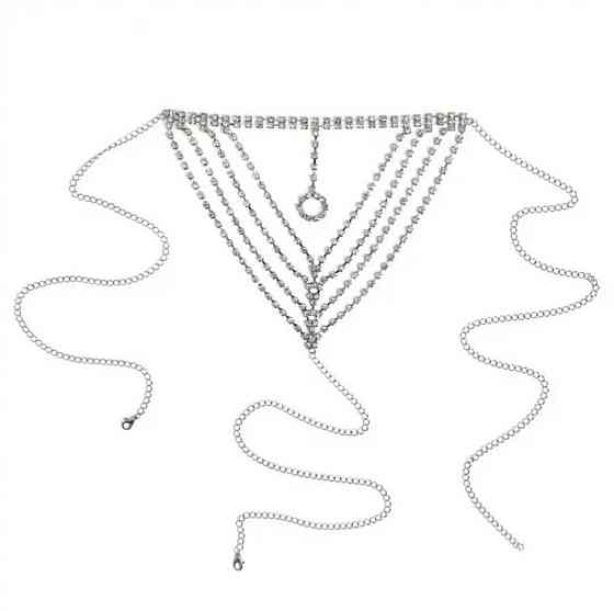 Стрінги з ланцюжками та камінням one size сріблястий Київ