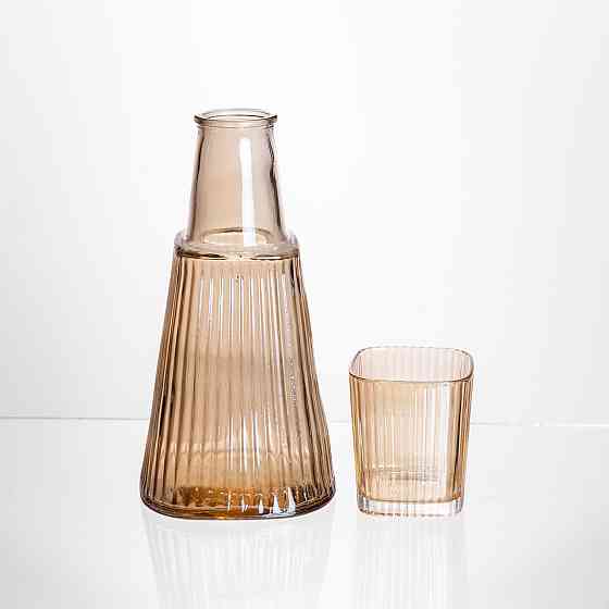 Глечик 1 літр зі склянкою 1 шт по 200 мл Коричневий HP-19-PYF-2 Київ