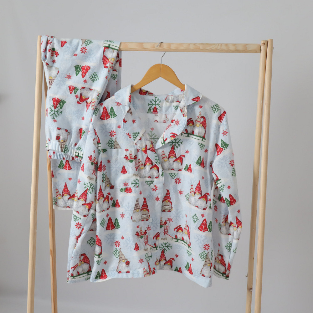 Бавовняна новорічна дитяча піжама з гномами (сорочка+штани) Кам'янець-Подільський - фото 5