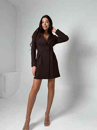 Женское базовое платье-пиджак на подкладке костюмка Шоколад, 46/48 Одесса