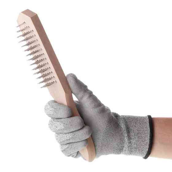 Щітка ручна, 5-рядна, корпус із дерева, cталевий дріт INTERTOOL BT-0003 Київ