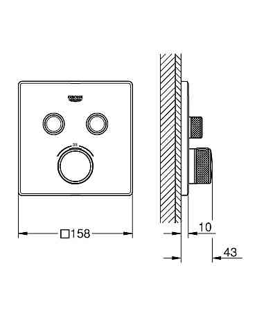 Термостат прихованого монтажу на 2 споживача Grohe Grohtherm SmartControl   ( 29124000 ) 24468 Харків