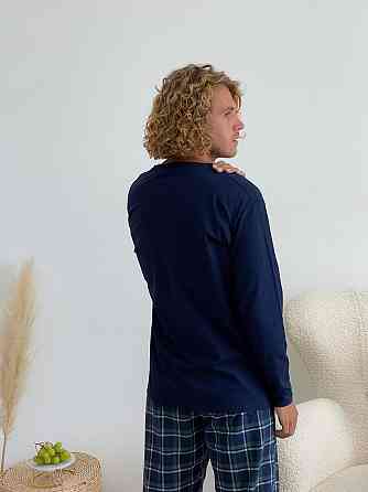 Лонгслів чоловічий класичний синій Київ