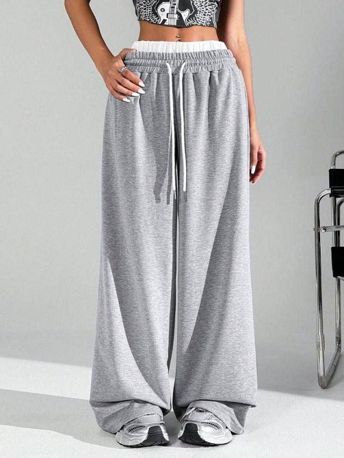 Жіночі оверсайз штани з імітацією білизни двонитка Одеса - фото 1