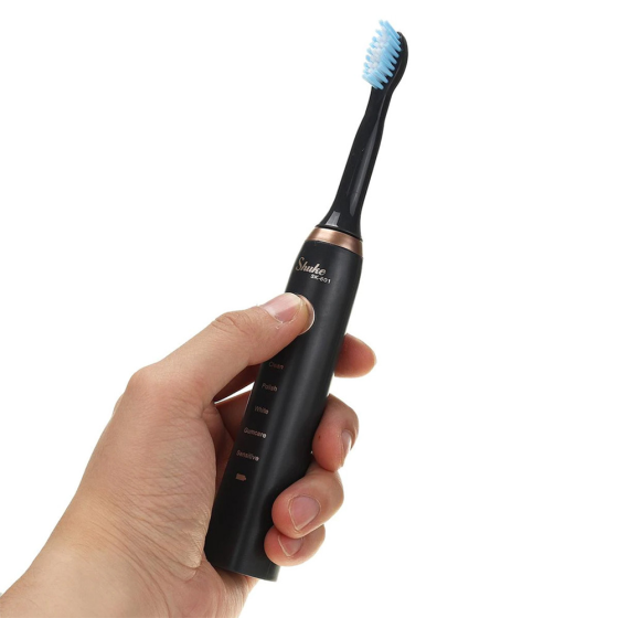 Электрическая зубная щетка, 4 насадки, Shuke, Черная/ Аккумуляторная зубная щетка / Ультразвуковая электрощетка Киев