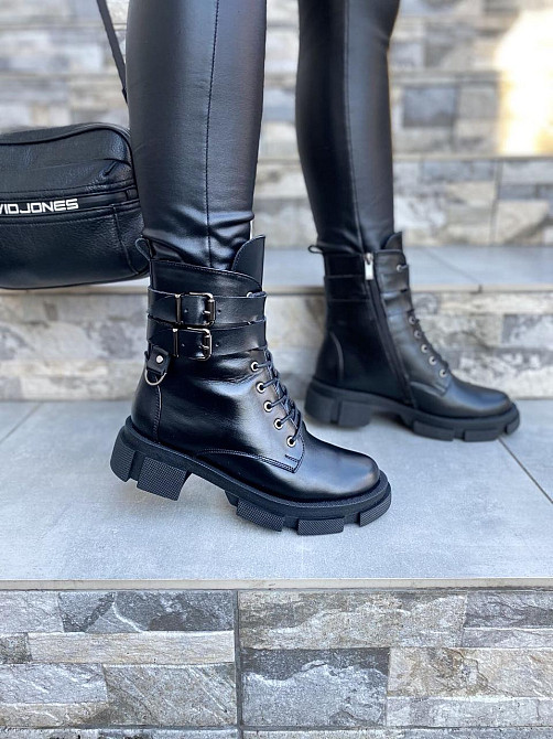 Черевики жіночі M.KRAFT чорні натуральна шкіра зима висота 15см (4285) 37р.38р.40р. Коломия - фото 6