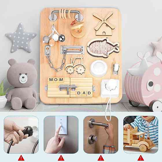 Багатофункціональна дитяча розвиваюча дошка Бізіборд Монтессорі 30х40см 29979 Луцьк