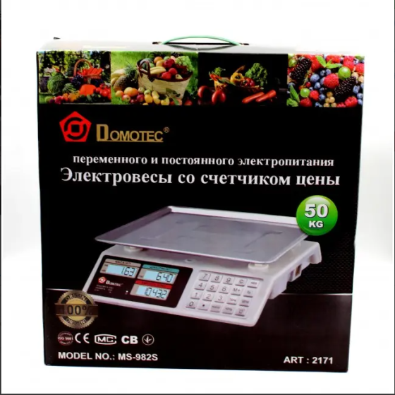 Весы торговые DOMOTEC MS-CK982S MB 50кг 2171 Киев