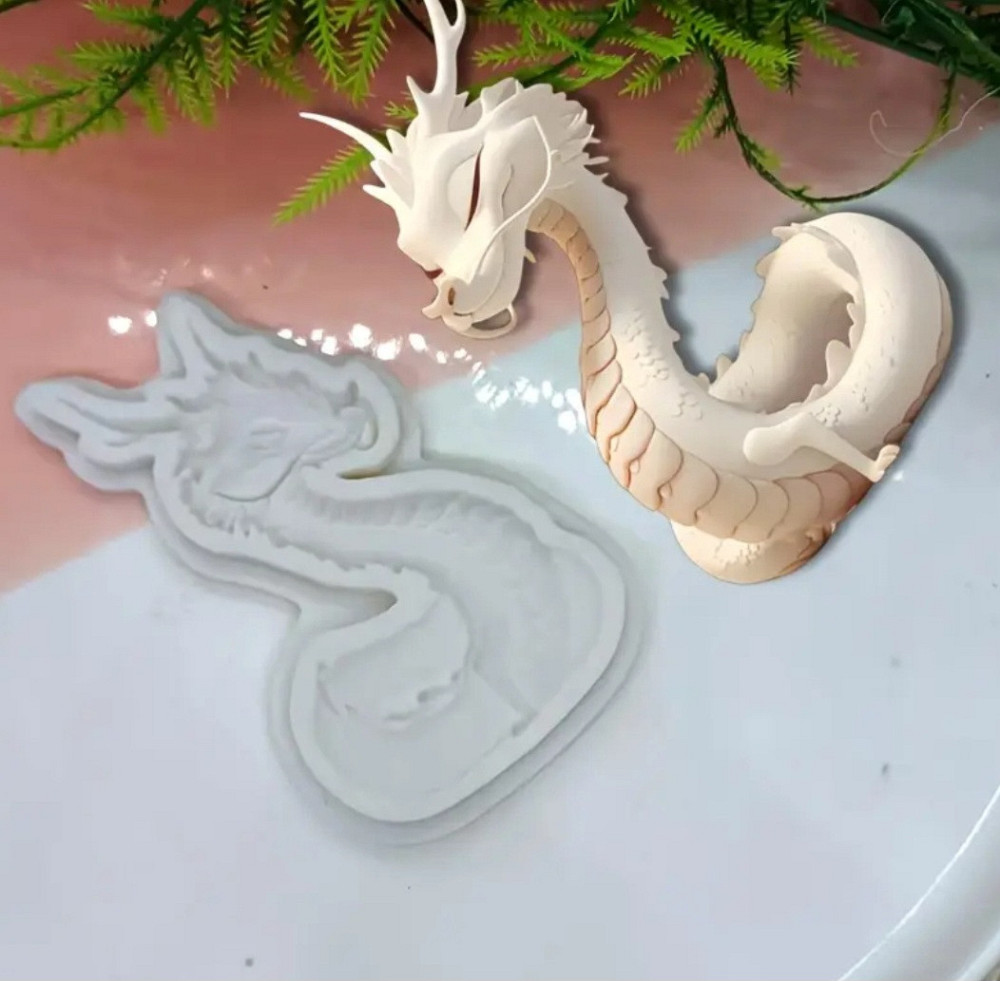 Молд силиконовый Дракон 103 на 62 мм серый Киев - изображение 3