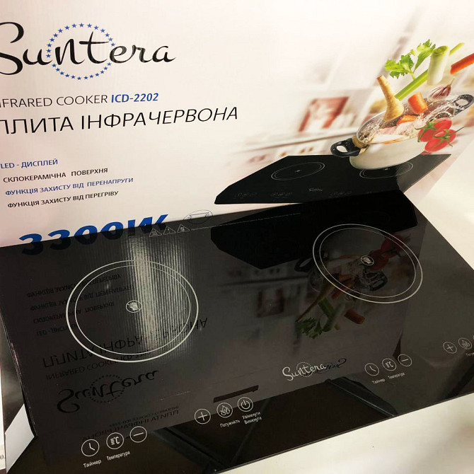 Настольная индукционная электрическая плита для кухни Suntera, Качественная настольная электроплита MW-19 Львов - изображение 5