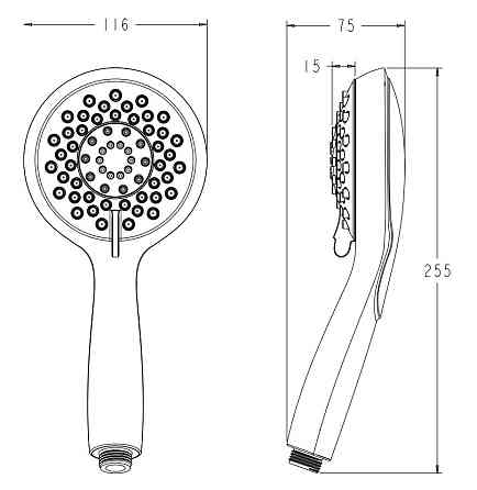 Лейка для душа Koer KP-0407-01 5 функций (Цвет хром) (KR5411) Киев