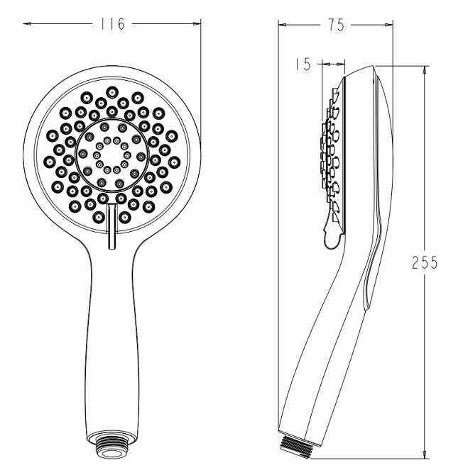 Лійка для душу Koer KP-0407-01 5 функцій (Колір хром) (KR5411) Київ - фото 3