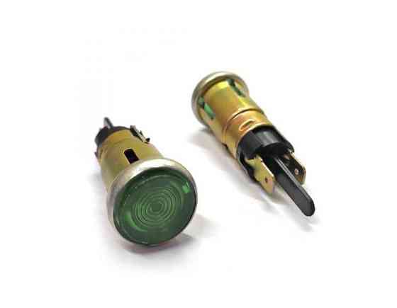 Лампа контрольная (сигнальная) МТЗ 12V глазок зеленая в сборе с лампой Харьков