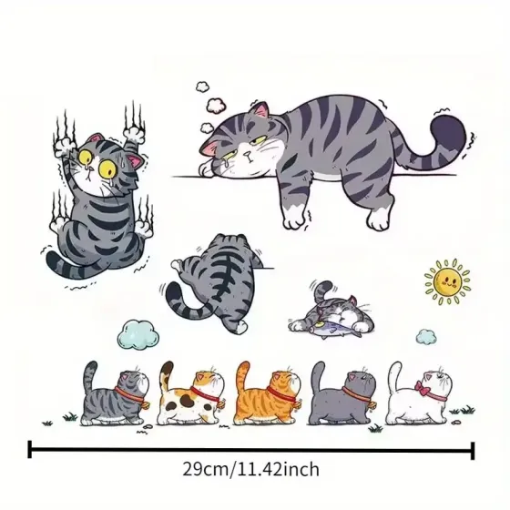 Наклейки для автомобиля с котиками — смешные деколи 29×21 см Киев