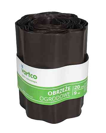 Бордюрна стрічка 20 см 9 метрів коричнева VARTCO (Польща) пластикова Дніпро