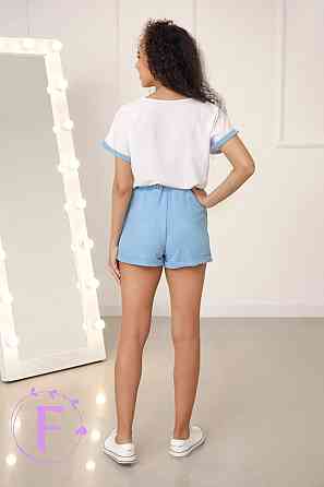 Стильний костюм з шортами "Florence" оптом | Розпродаж моделі Блакитний, 48 Київ