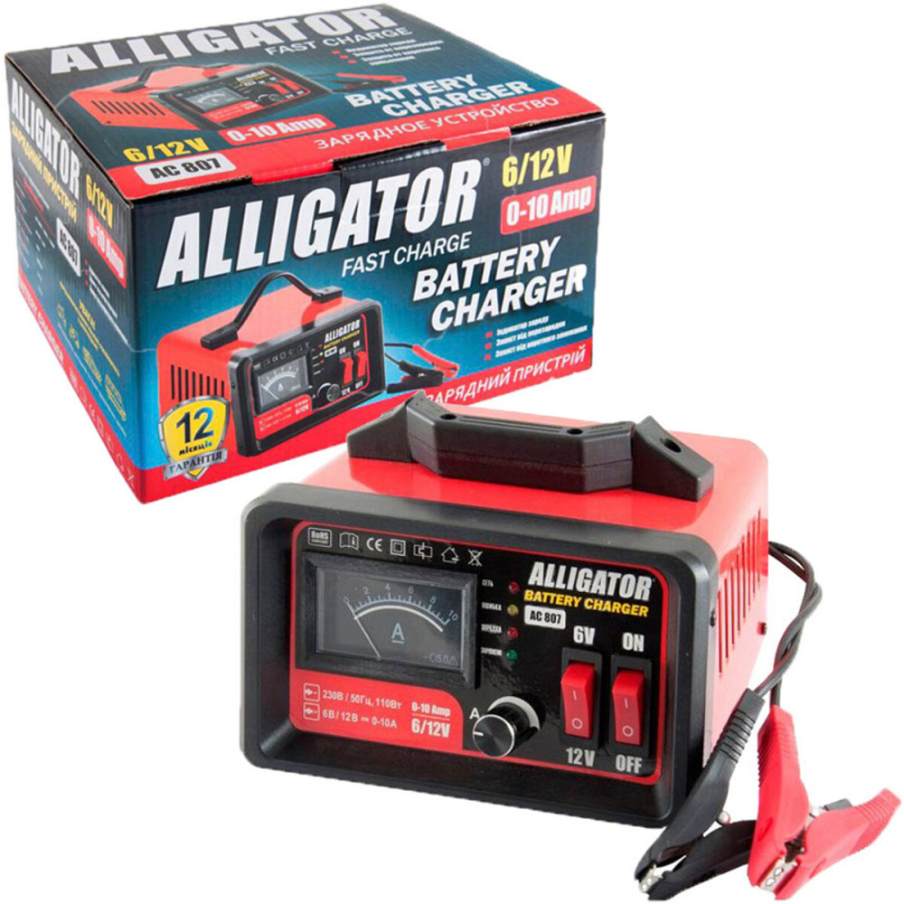 Зарядний пристрій АКБ Alligator 6/12V, 10А Київ - фото 1