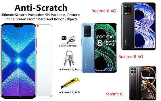Защитное стекло NeoGlass для Realme 8 4G, Realme 8 5G, realme 8i – ультрапрозрачное и устойчивое Киев