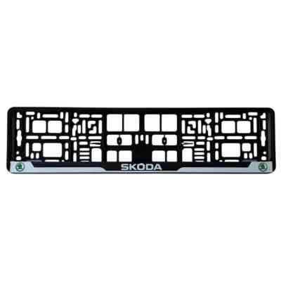 Рамка номерного знака Poputchik Skoda (24-115-IS) Винница