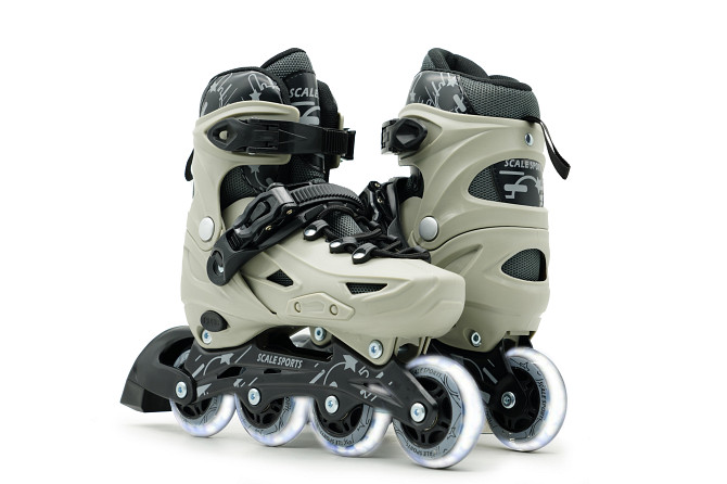 Дитячі ролики з м'якими поліуретановими колесами Scale Sports LF605. Сірий колір. Розмір 34-38 Одеса - фото 1