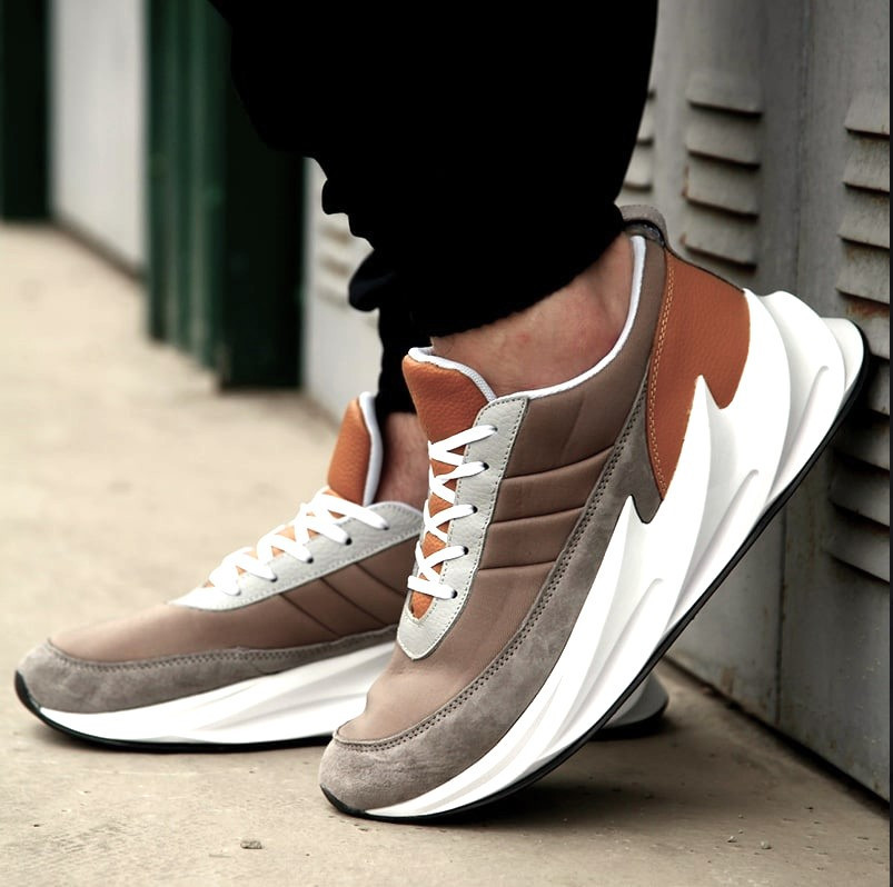 Термо Кросівки Adidas $harks Сірі Чоловічі Адідас Бежеві Акули Єврозима (розміри: 41,42,43,44,45) Відео Огляд Дніпро - фото 5