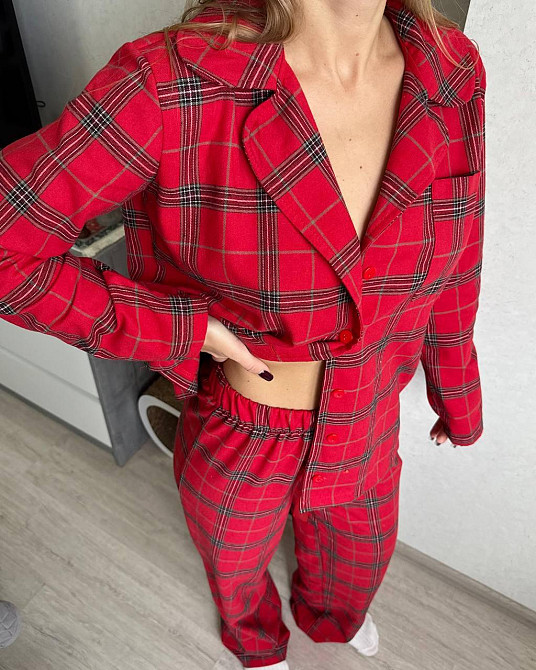 Жіноча затишна домашня піжама в карту байка 48/50 Одеса - фото 9