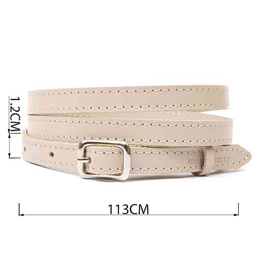 Тонкий женский кожаный ремень GRANDE PELLE 11444 Бежевый Киев