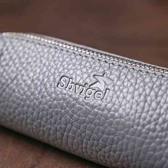 Модна шкіряна ключниця Shvigel 16543 Сірий Київ