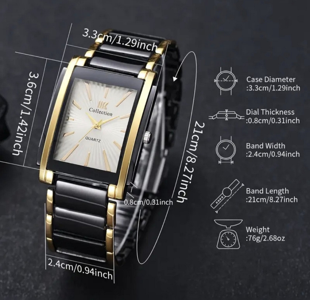 Чорний із золотистим чоловічий годинник Смела - изображение 2