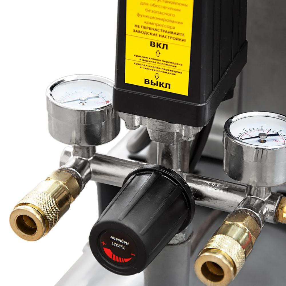 Компресор двоциліндровий ремінний (II) 2.5 кВт 335 л/хв 10бар 50 л (2 крани) SIGMA (7044121) Київ - фото 7