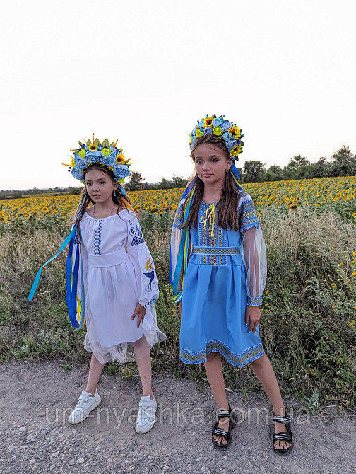 Віночок український жовто-блакитний сценічний зі стрічками Кривий Ріг - фото 6