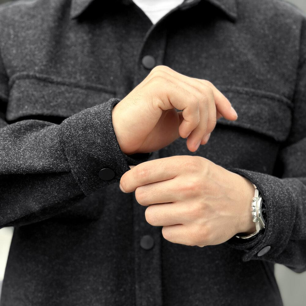 Чоловіча сорочка-пальто чорна Pobedov Mars Київ - фото 8