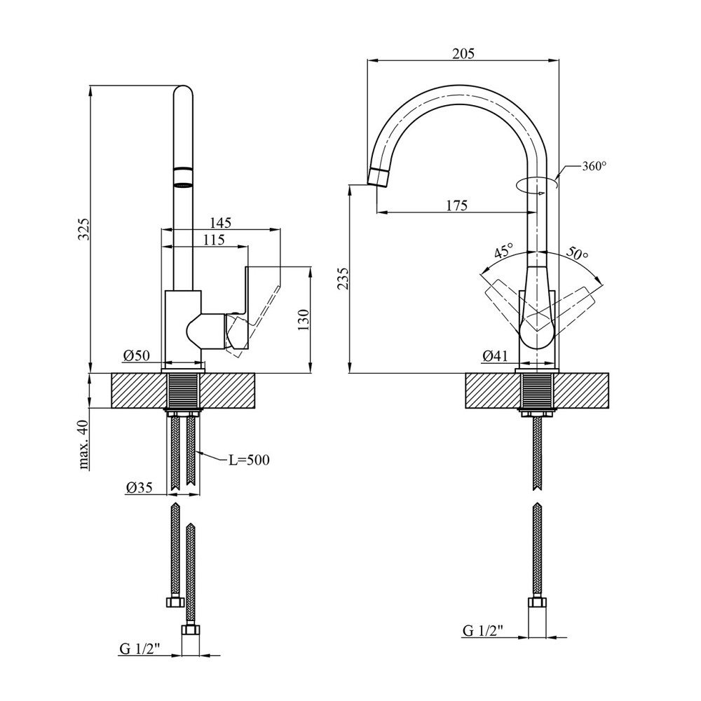 Змішувач для кухні Kroner KRP Hagen - C030 Київ - фото 2