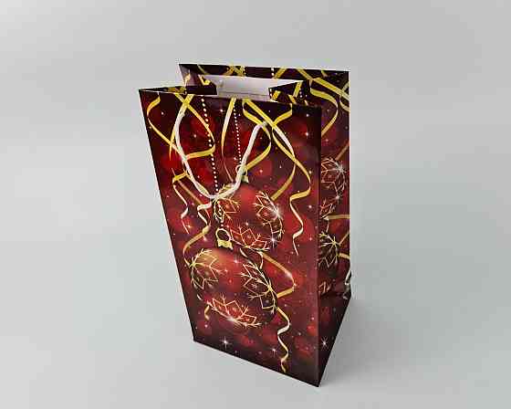 Новогодний ,картонные пакеты с ручками под Вазу 18,5*37*15  -02 (12 шт) Харьков