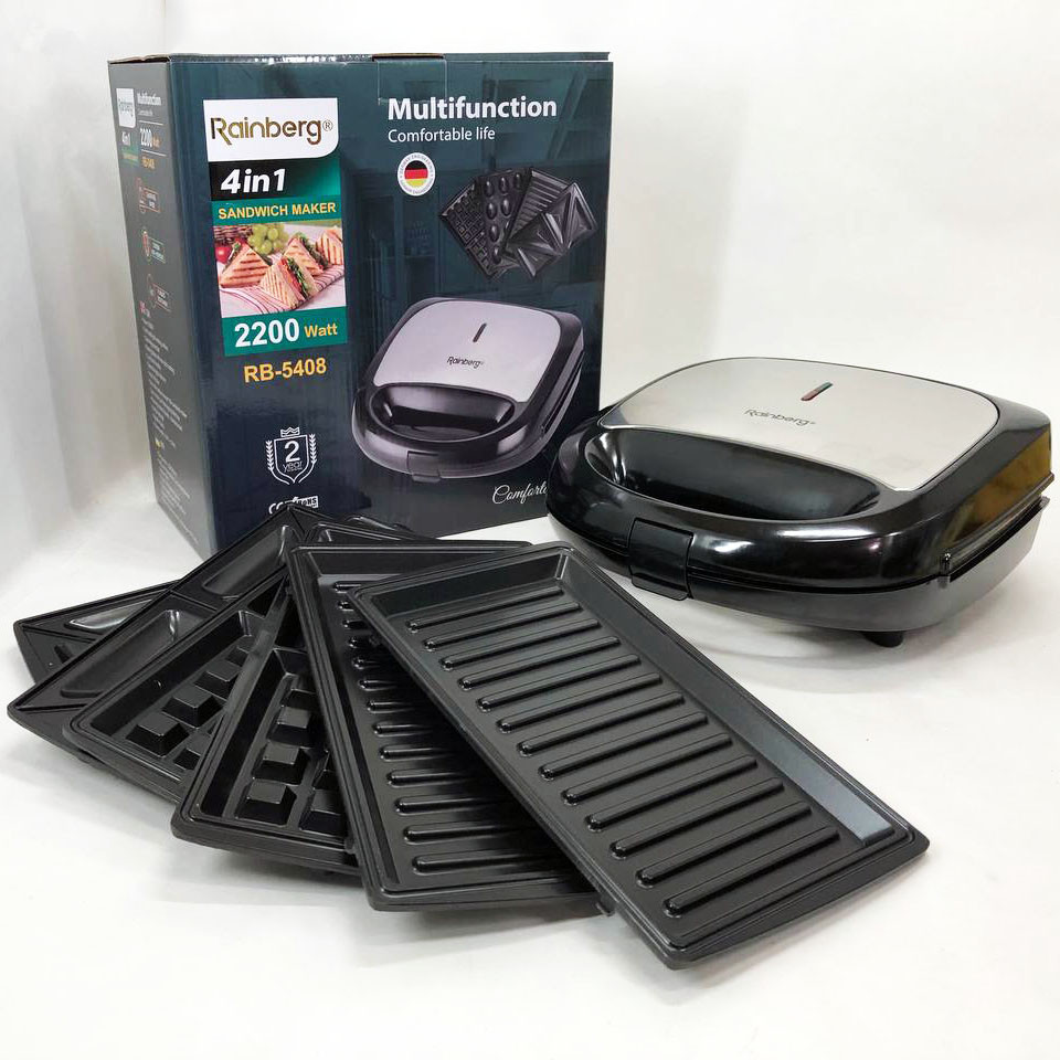 Сендвічниця бутербродниця зі змінними панелями, Гриль решітка для смаження м'яса, Сендвічниця 4в1 BO-63 Івано-Франківськ - фото 6