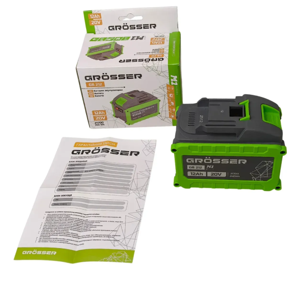 Акумуляторна батарея Grosser 12А GB 212 : 20V, 12Аh 2шт (G0348/2) Київ