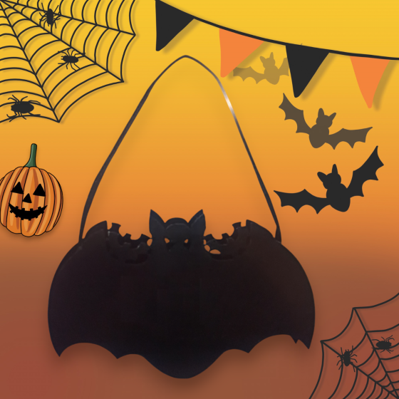 Сумка з фетру Кажан для цукерок на Хелловін 17х9см чорний Київ